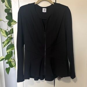 CAbi Black Crewneck Top with Branded Neck Label